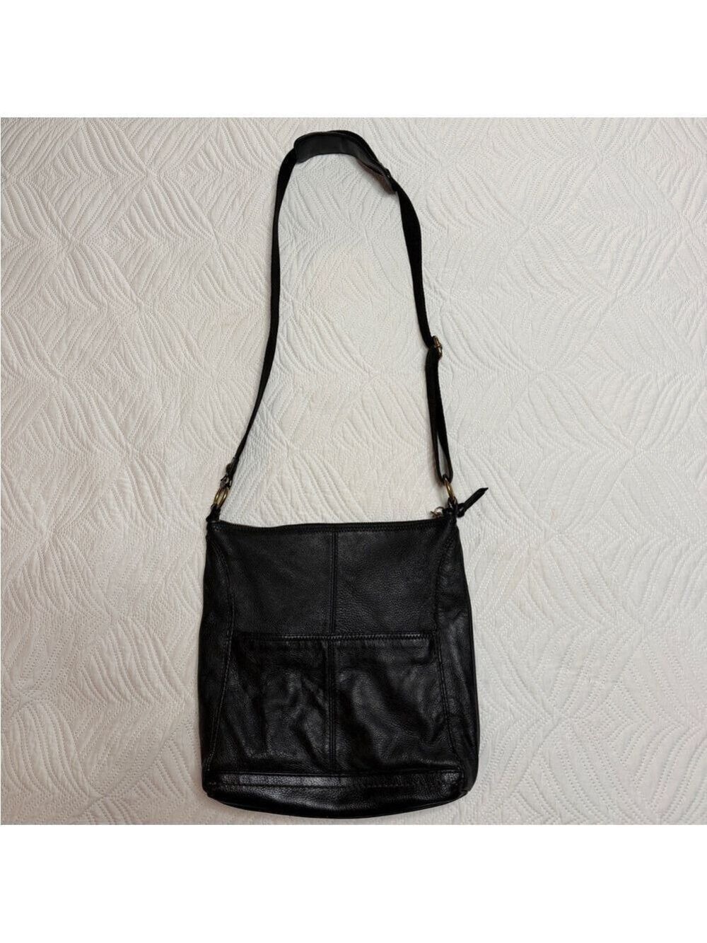 The SAK Iris Women’s Black Pebbled Leather Shoulder Bag